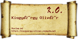 Kisgyörgy Olivér névjegykártya