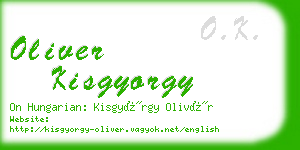 oliver kisgyorgy business card